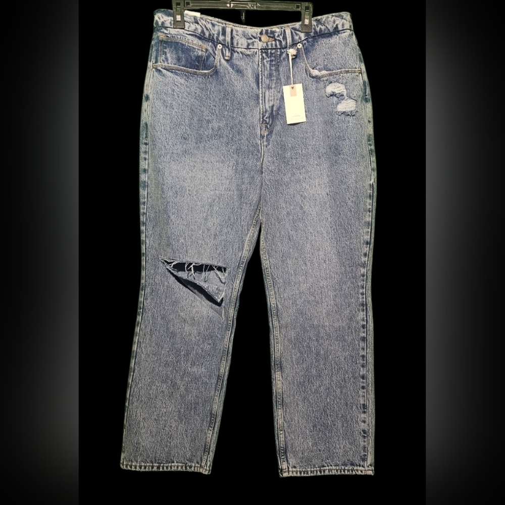 Good American NWT '90s Vintage Straigh Jeans Size 15 - 36 Waist 28 Inseam - Picture 3 of 7